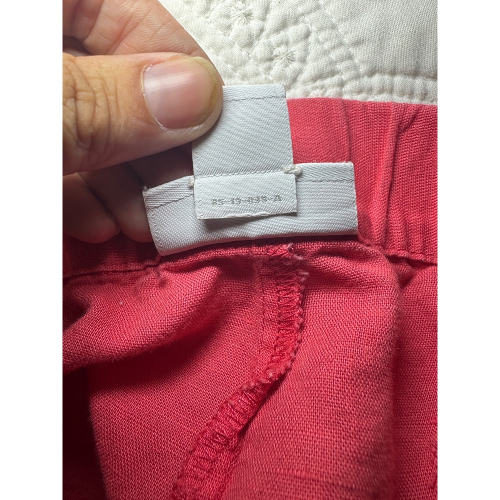 Liz Claiborne Pink Linen Blend Elastic Waist Drawstring Straight Leg Pants Small - Picture 7 of 8